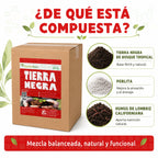 Caja Tierra Negra Optimus Plant Con Perlita Y Humus 8 Bolsas