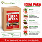 Caja Tierra Negra Optimus Plant Con Perlita Y Humus 8 Bolsas