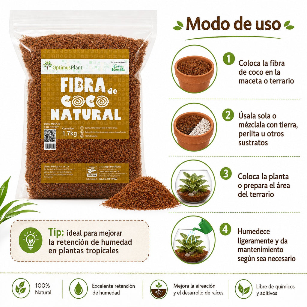 FIBRA DE COCO NATURAL 1.7 KG / COCONUT