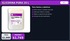 Glicerina Pura de 20, 4 y 1 Litros