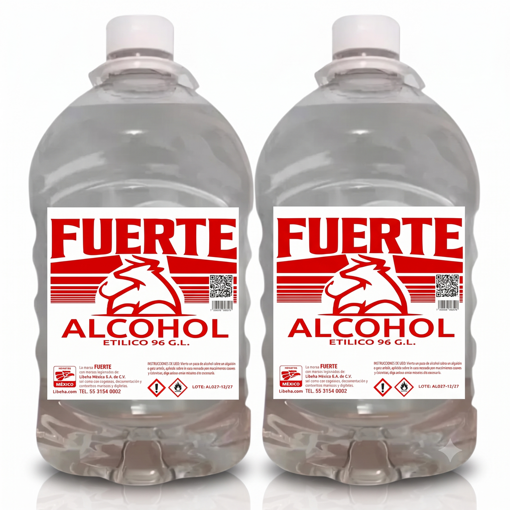 Alcohol Etílico Al 96% Presentación 5 Litros (pack 2 Piezas)