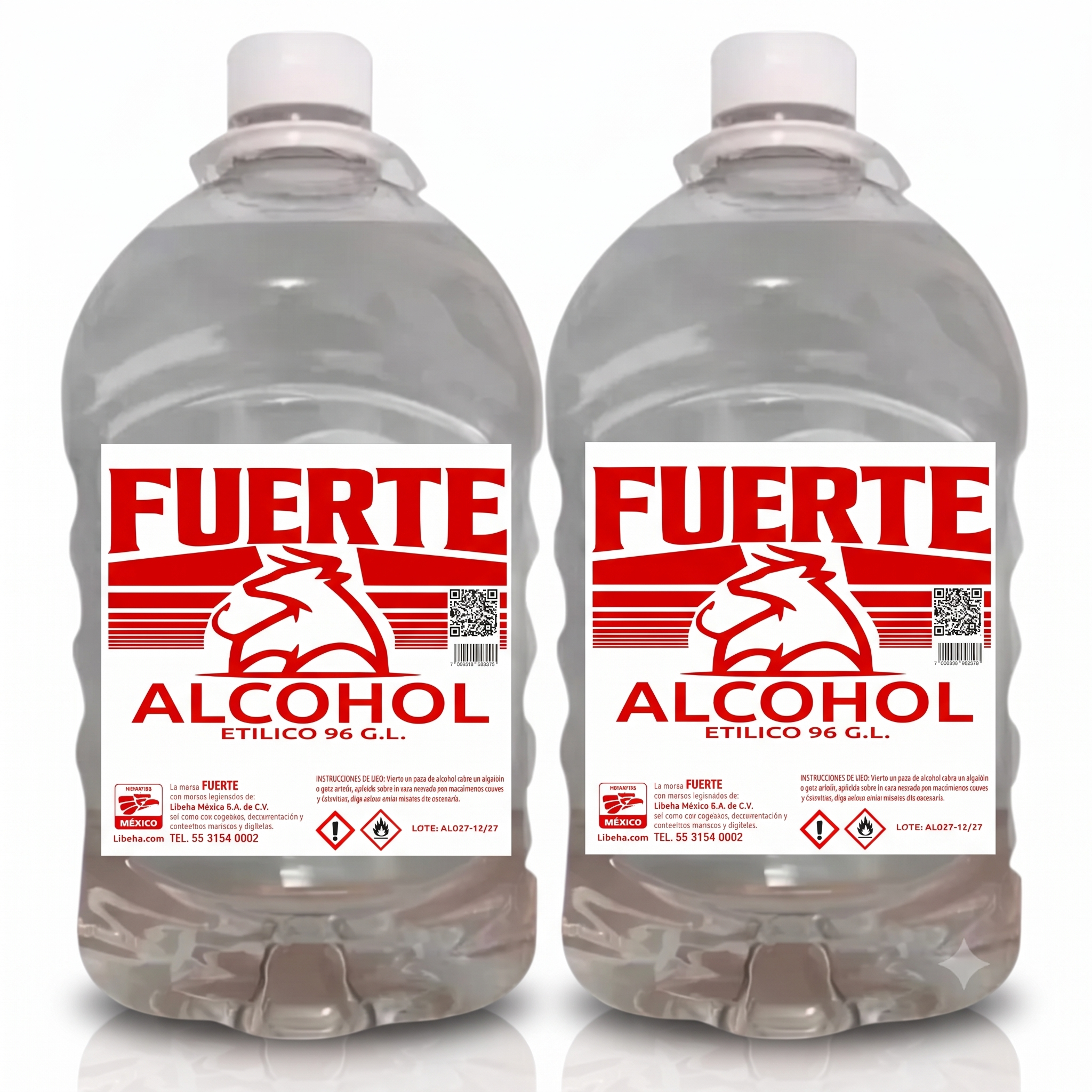 Alcohol Etílico Al 96% Presentación 5 Litros (pack 2 Piezas)