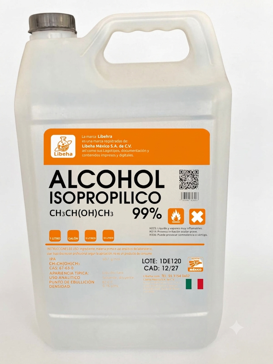 Alcohol Isopropílico 99.9% 4 Litros