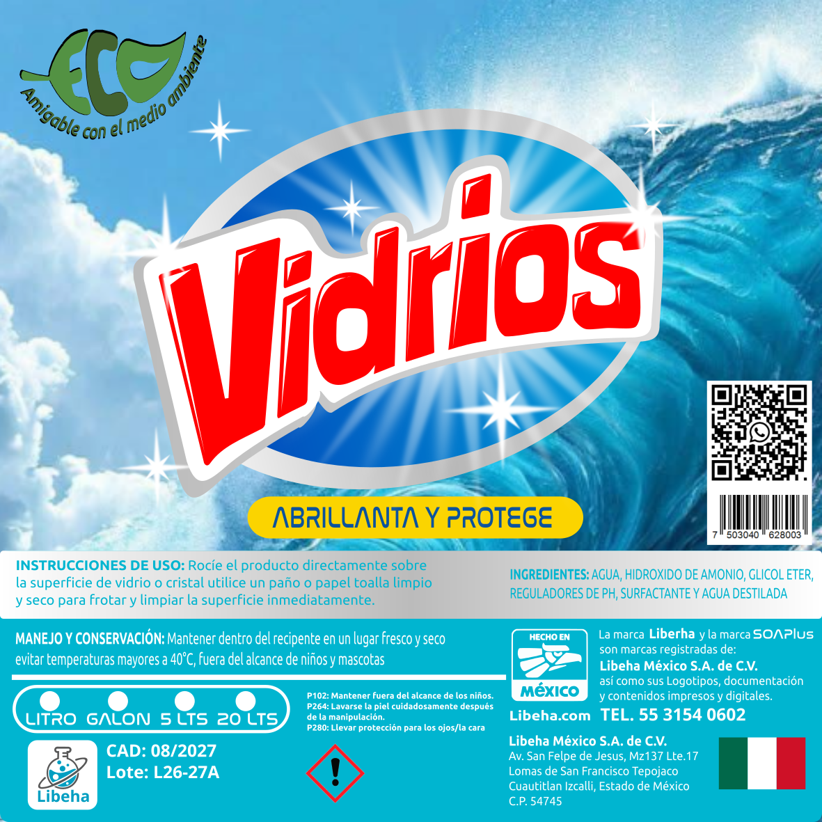 Limpia Vidrios 20Litros