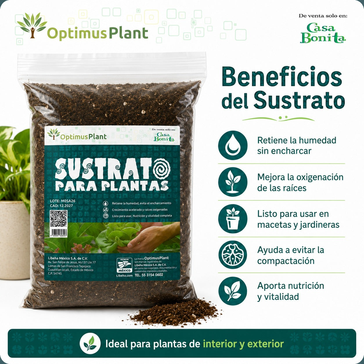 SUSTRATO PARA PLANTAS 2.2 KG