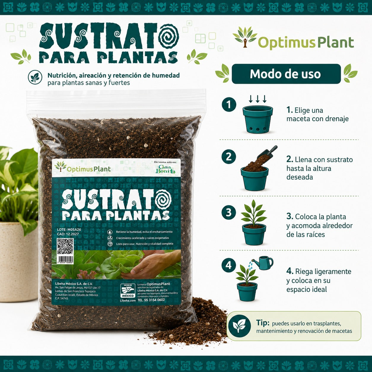 SUSTRATO PARA PLANTAS 2.2 KG