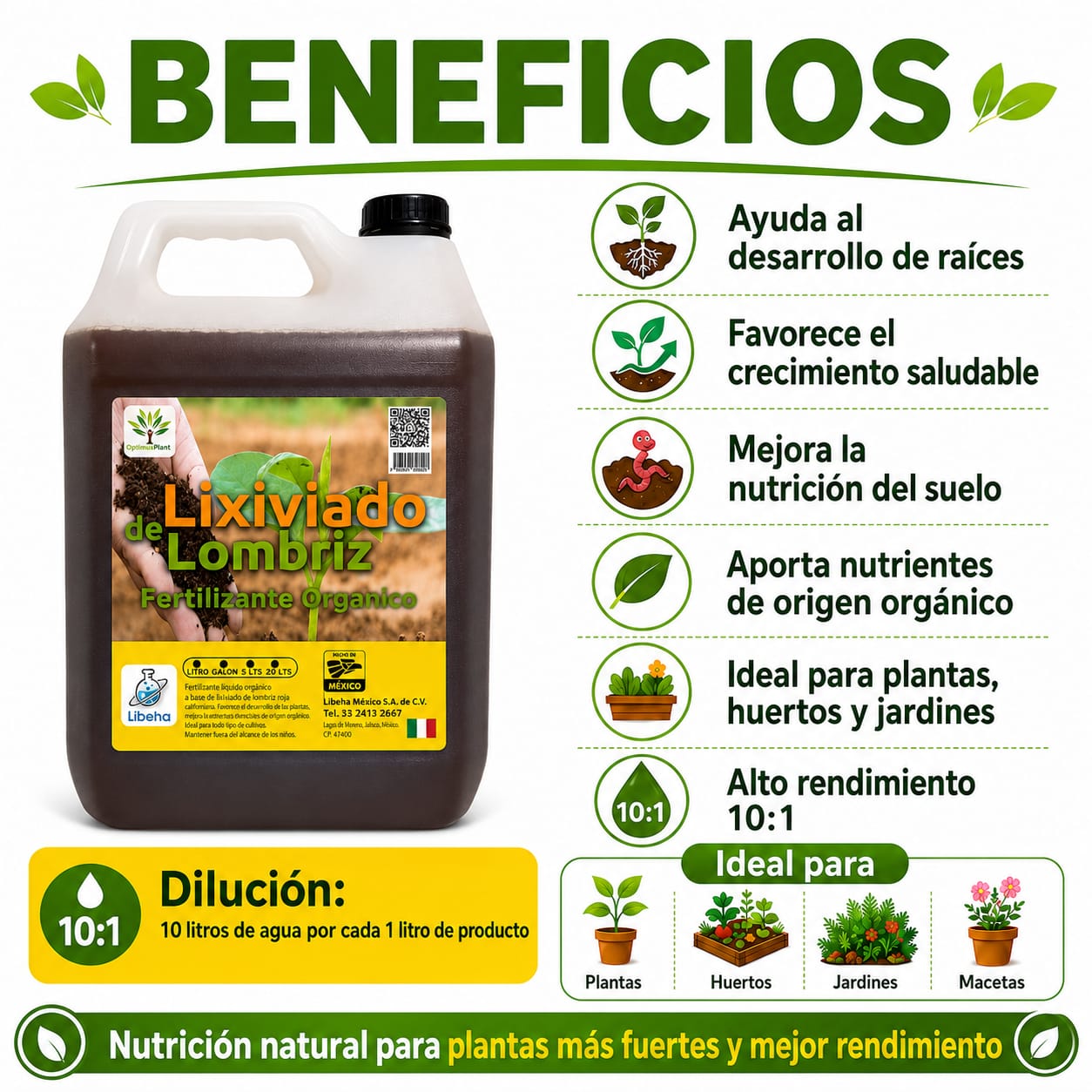 Fertilizante Lixiviado Lombriz 4L