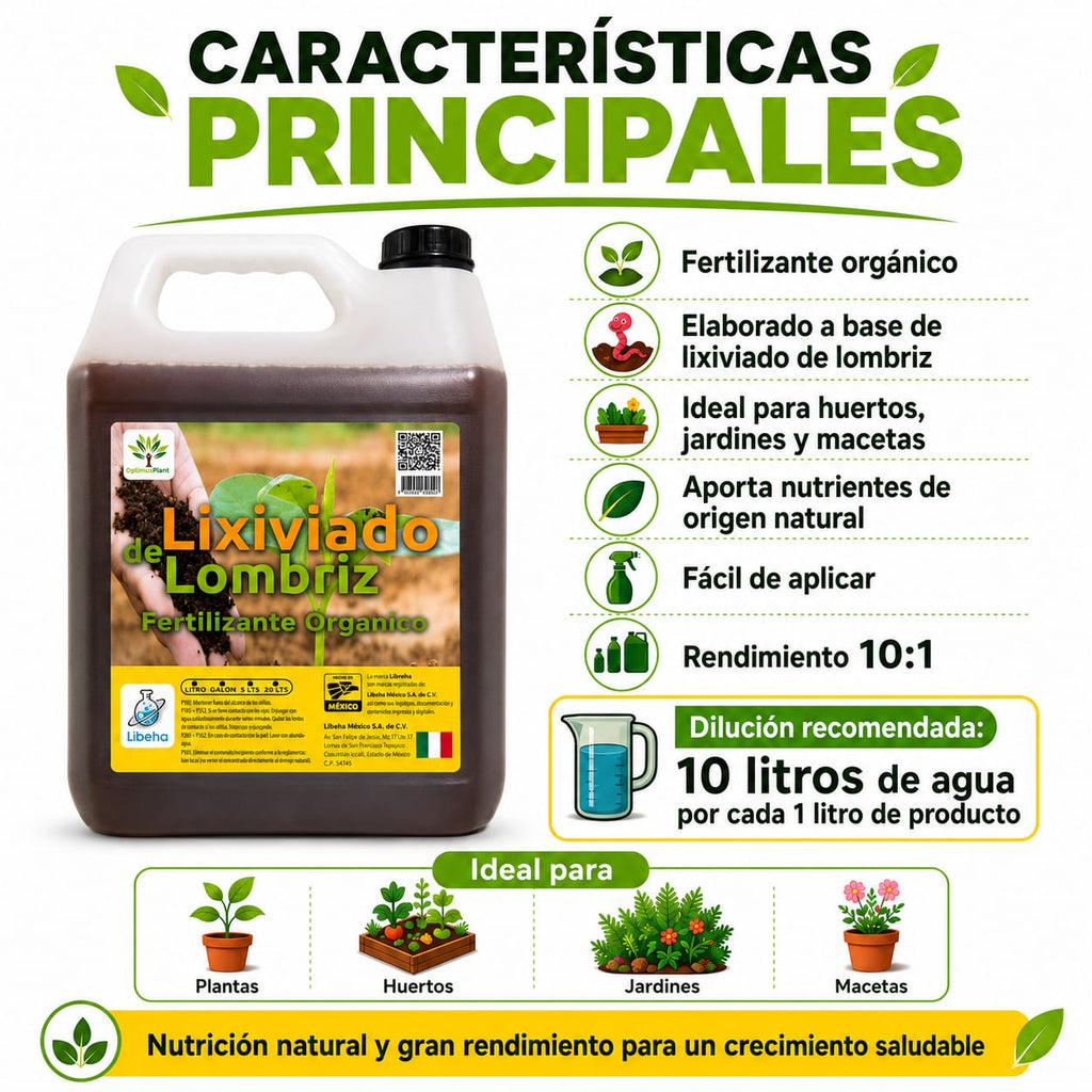 Fertilizante Lixiviado Lombriz 4L