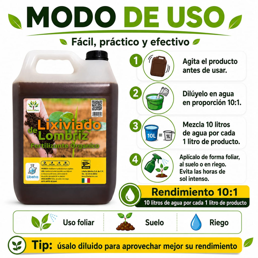 Fertilizante Lixiviado Lombriz 4L