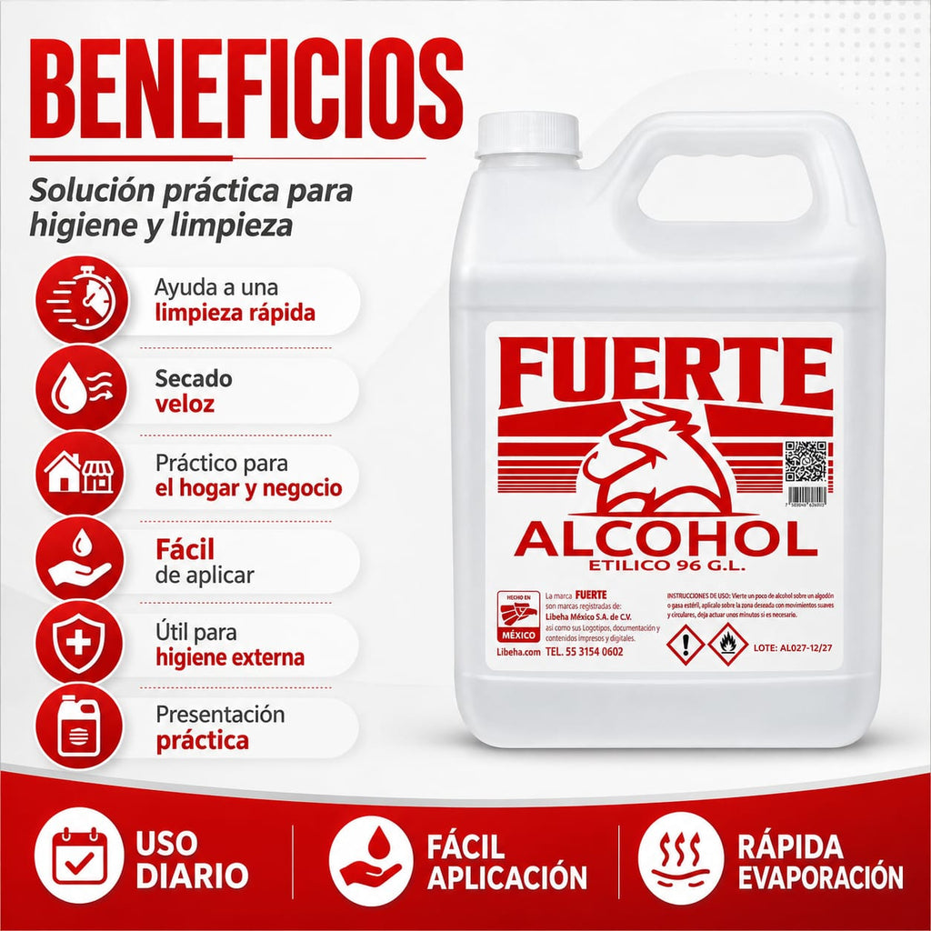 Alcohol Etílico 96% Liberha Bidón De 4 Litros