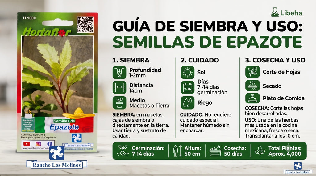 Semilla De Epazote 2 G Rinde Para 4,000 Plantas