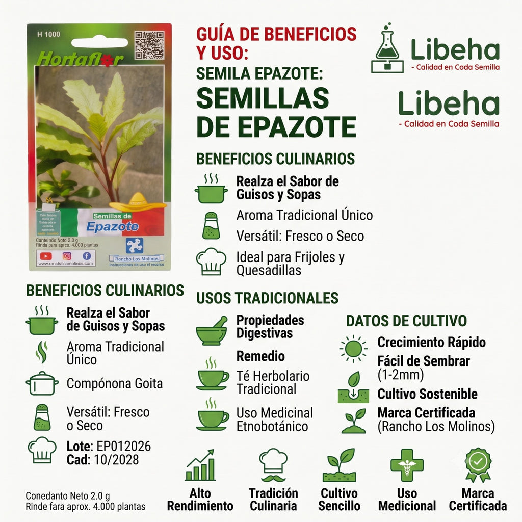 Semilla De Epazote 2 G Rinde Para 4,000 Plantas