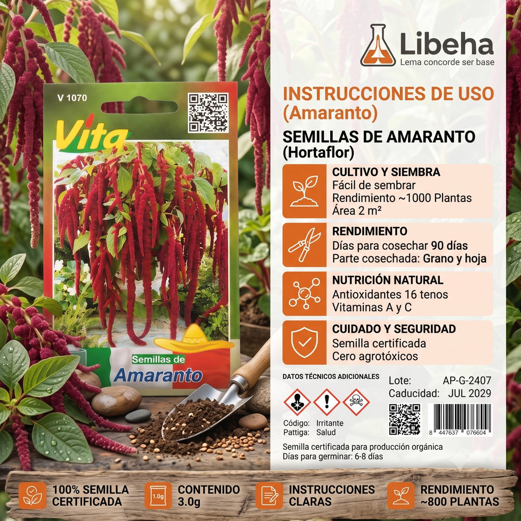 Hortaflor Semillas De Amaranto 1gr Rinde Para 1,000 Plantas