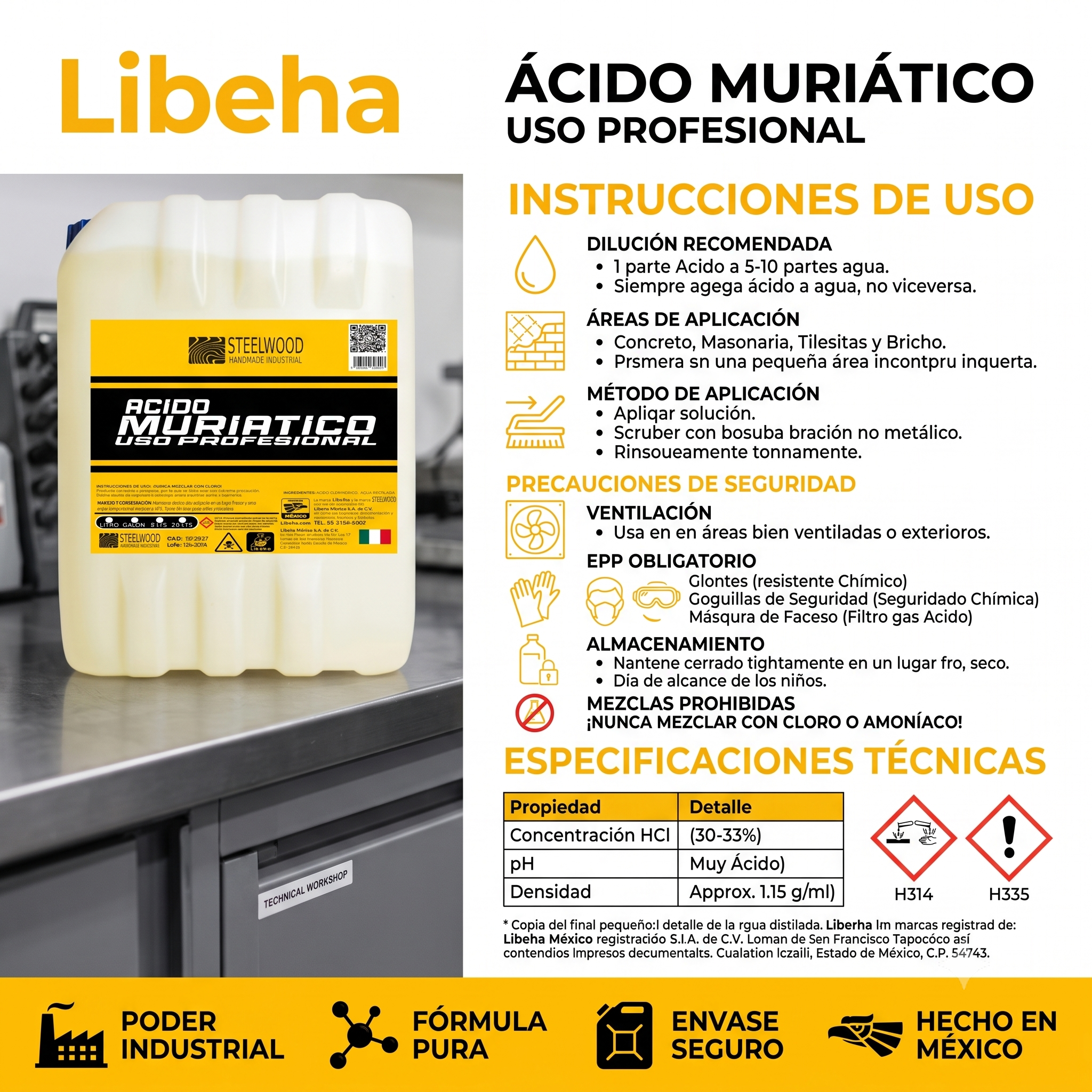 Limpiador Ácido Muriático 20 Litros