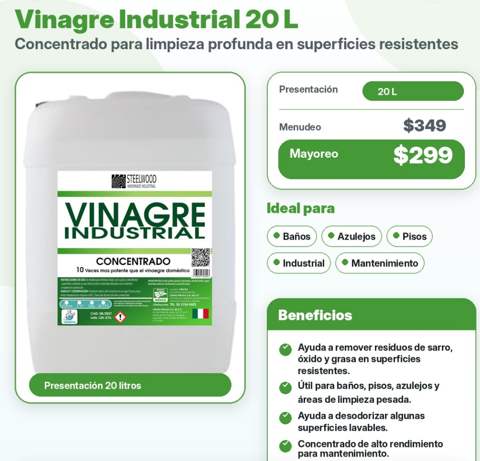 Vinagre Industrial 20Litros