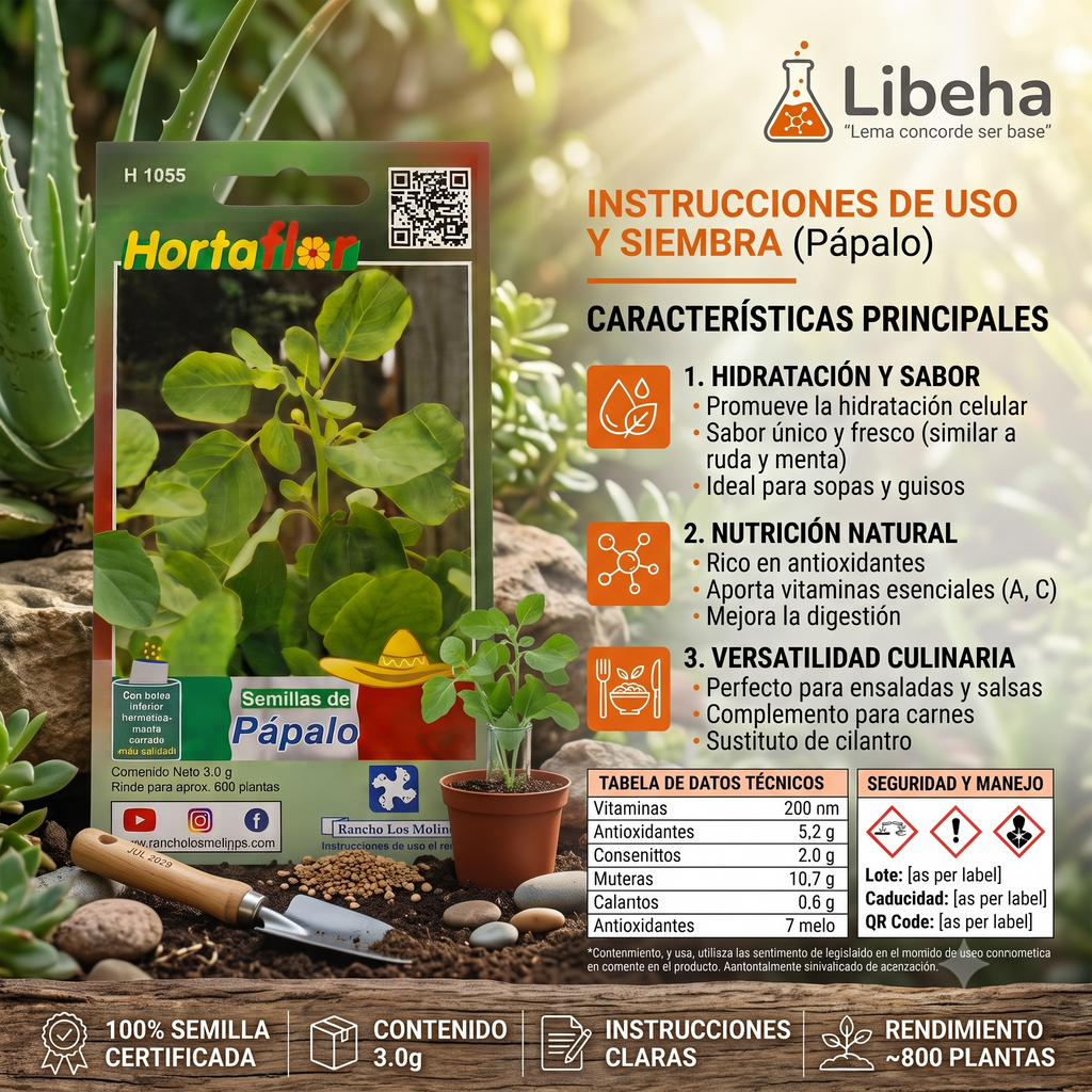 Hortaflor Semillas De Papalo 3gr Rinde Para 800