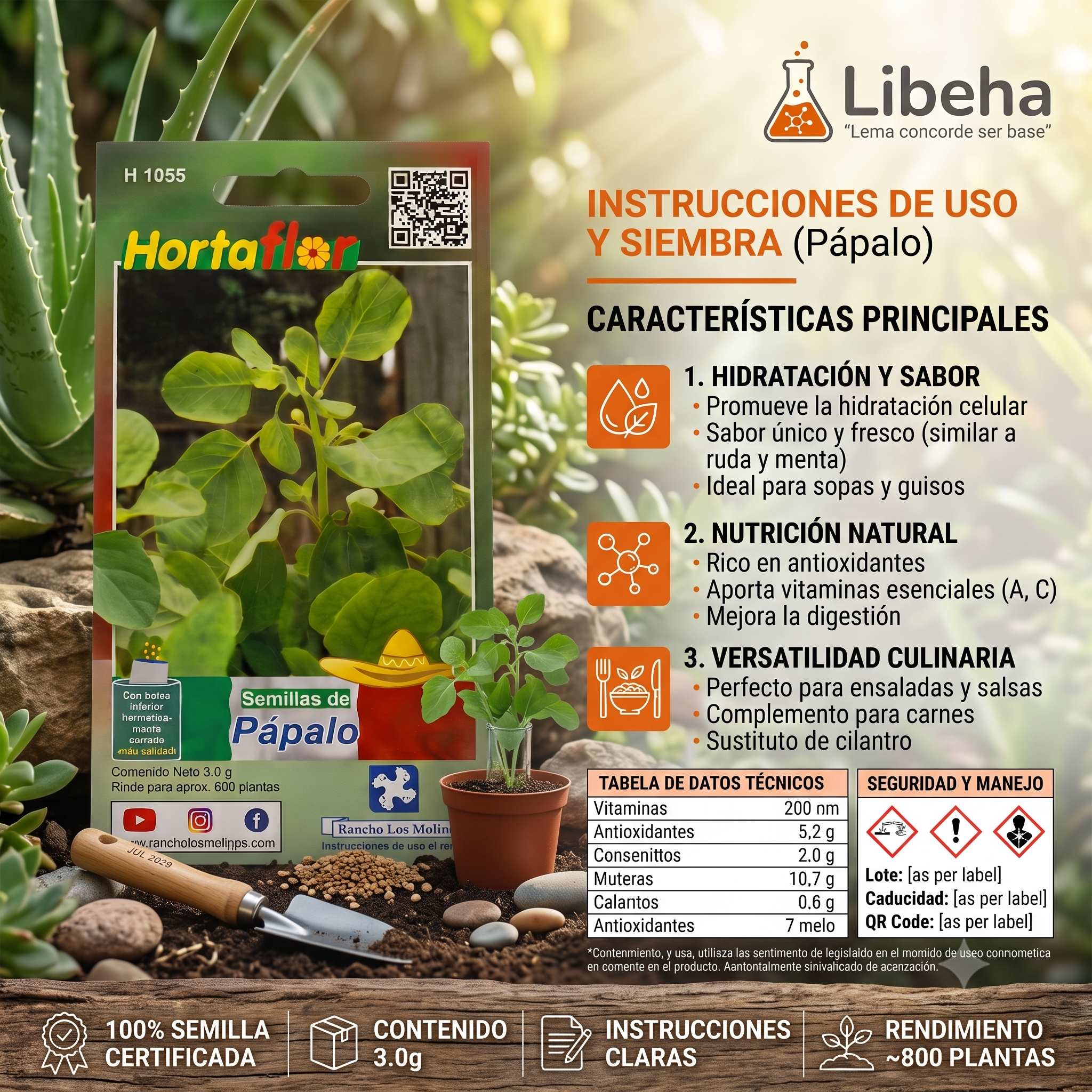 Hortaflor Semillas De Papalo 3gr Rinde Para 800