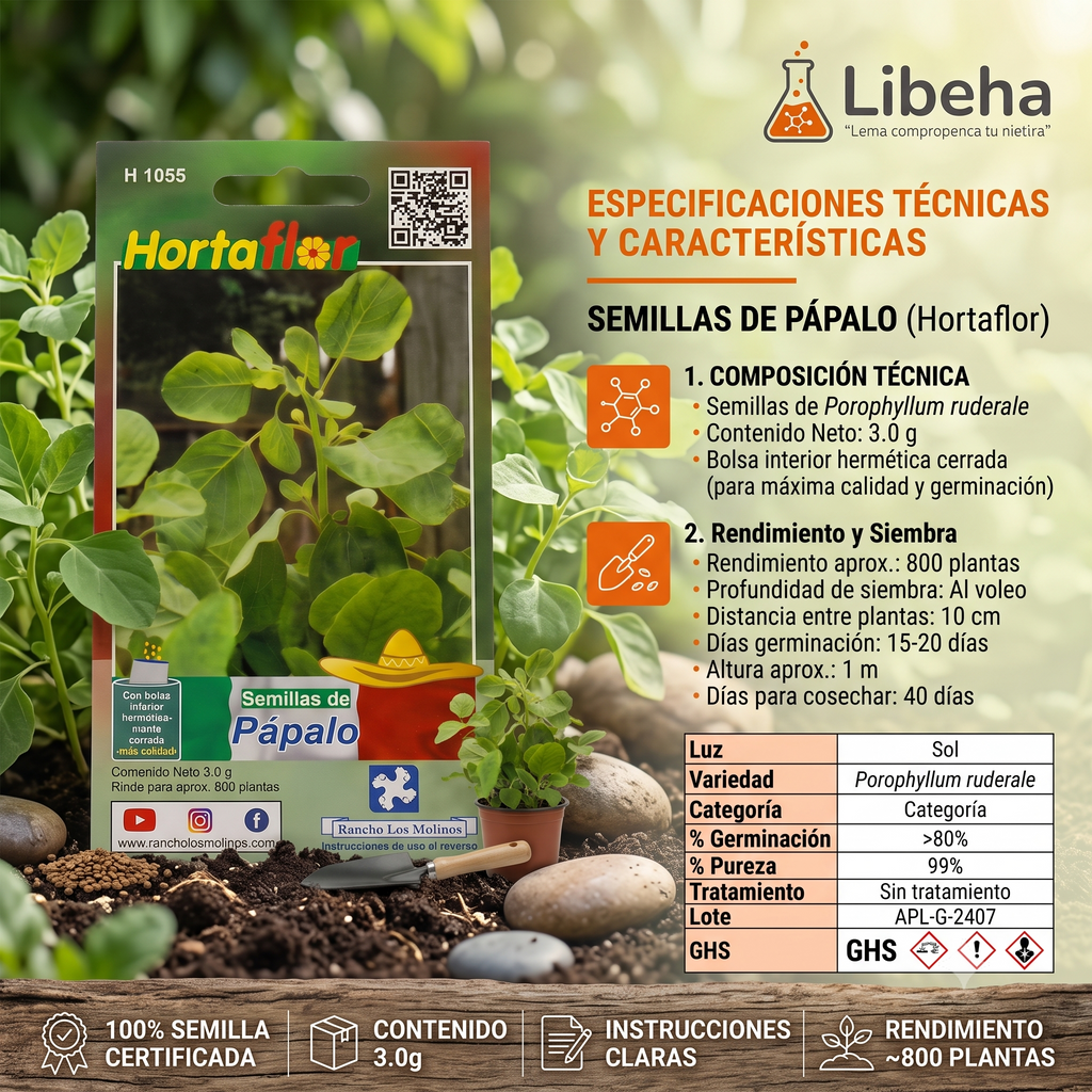 Hortaflor Semillas De Papalo 3gr Rinde Para 800