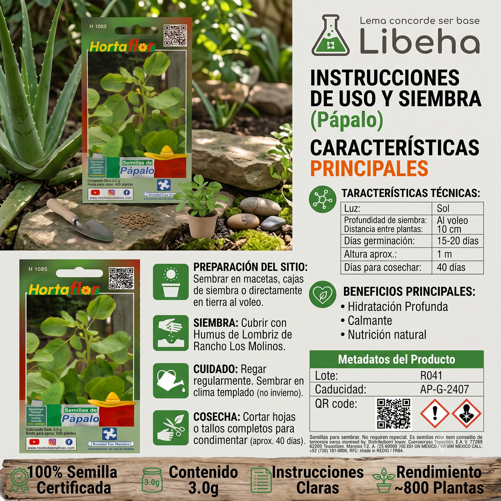 Hortaflor Semillas De Papalo 3gr Rinde Para 800